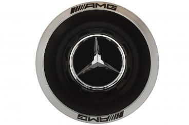 Tapacubos AMG/anilla color plata/logotipo negro 