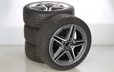 Juego completo de ruedas de verano de aleación de 18 pulgadas con neumáticos Bridgestone para Clase B 247, CLA 118 y otros, original Mercedes-AMG