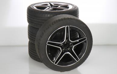 Juego completo de ruedas de verano de aleación de 18 pulgadas con neumáticos Bridgestone para Clase B 247, CLA 118 y otros, original Mercedes-AMG