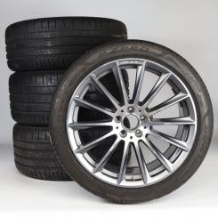 Juego completo de ruedas de verano de aleación de 20 pulgadas con neumáticos Pirelli para Clase S 223, original Mercedes-AMG