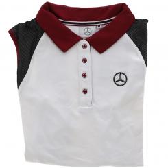 Colección Polo de golf de señora, blanco/negro/ciruela, M 