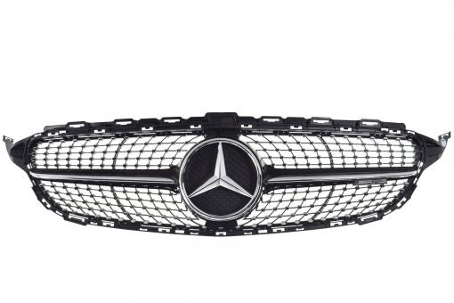 Parrilla del radiador negra con estrella Mercedes