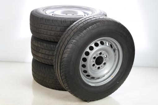 Juego completo de ruedas de verano de acero de 16 pulgadas con neumáticos Continental para Sprinter VS30 Hinterradantrieb 907, original Mercedes-Benz